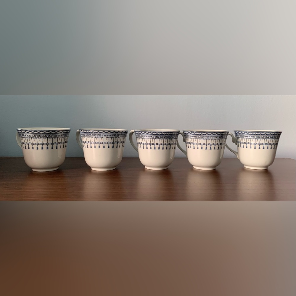 Ridgeway, Staffordshire “Venetian” tea cups, vintage 1930s - set of 5